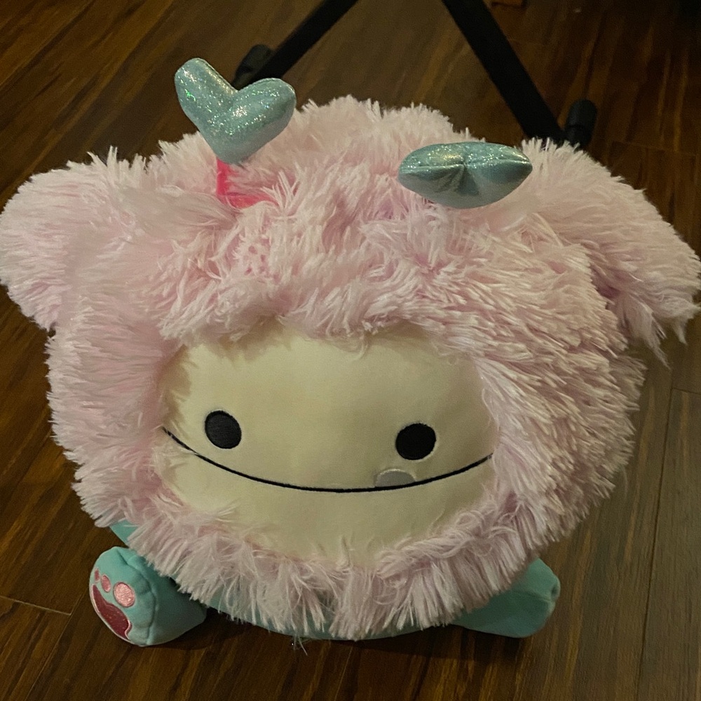 Fluffy Pink and Blue Stuffed Animal Toy